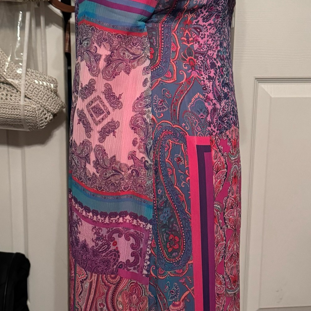 NWT Gianni Binix DANNIJO Isabella Printed Sleeveless Ruffle Crinkle Chiffon - Picture 8 of 9